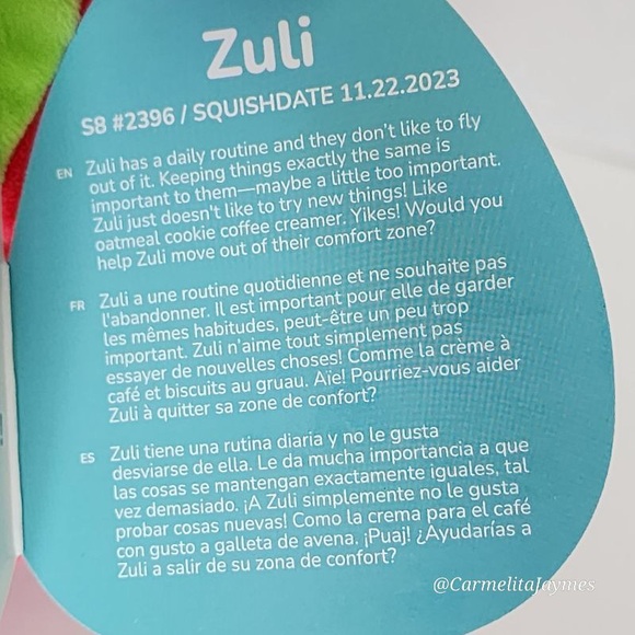 ZULI 🍇🦇 Dragonfruit Bat Crossover Original Squishmallow By Kellytoy NWT - Picture 7 of 8